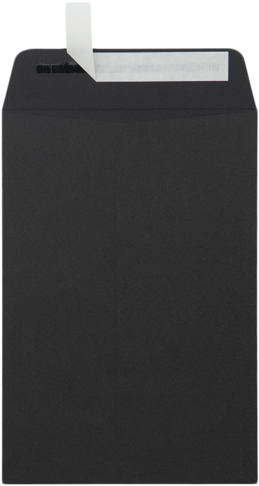 Smooth Midnight Black 32lb 6 1/2 x 9 1/2 Open End Envelopes with Peel & Seal