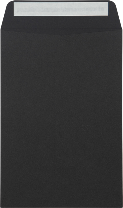 Smooth Midnight Black 32lb 6 1/2 x 9 1/2 Open End Envelopes with Peel & Seal
