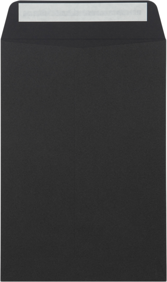 Smooth Midnight Black 32lb 6 1/2 x 9 1/2 Open End Envelopes with Peel & Seal