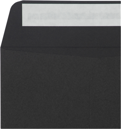 Smooth Midnight Black 32lb 6 1/2 x 9 1/2 Open End Envelopes with Peel & Seal