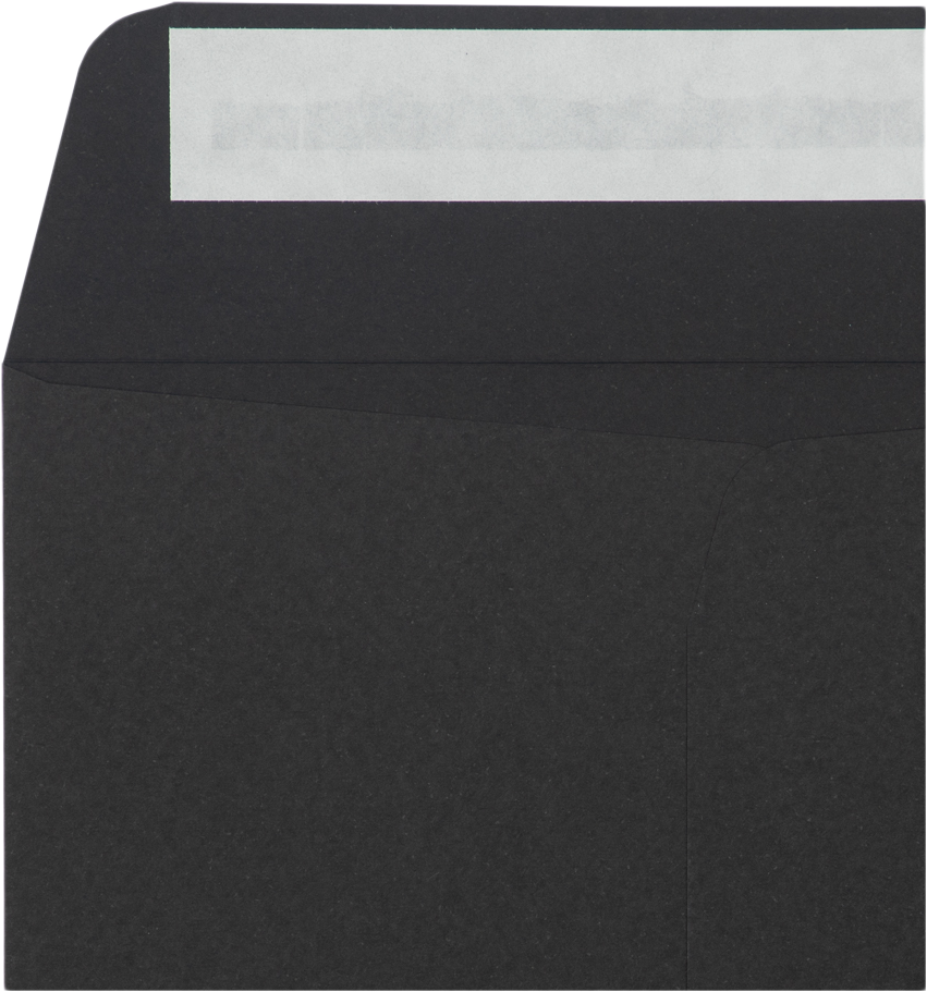 Smooth Midnight Black 32lb 6 1/2 x 9 1/2 Open End Envelopes with Peel & Seal