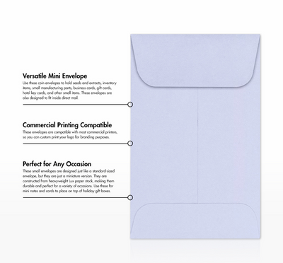 Light Purple Lilac 32lb #1 Coin Envelopes (2 1/4 x 3 1/2)