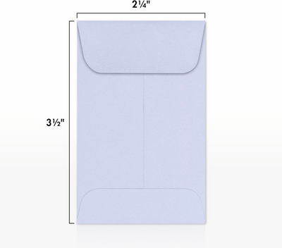 Light Purple Lilac 32lb #1 Coin Envelopes (2 1/4 x 3 1/2)