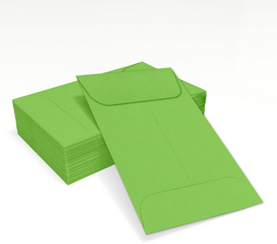 Lime Green 32lb #1 Coin Envelopes (2 1/4 x 3 1/2)