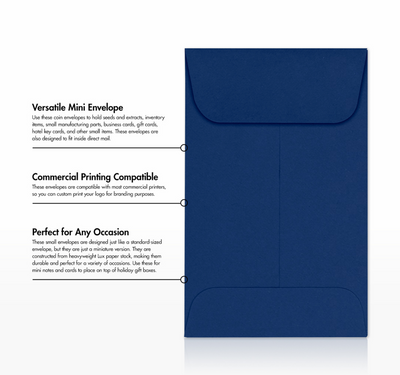 Navy Blue 32lb #1 Coin Envelopes (2 1/4 x 3 1/2)