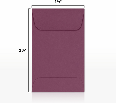 Vintage Plum Purple 32lb #1 Coin Envelopes (2 1/4 x 3 1/2)