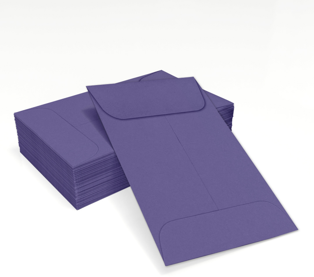 Wisteria Purple 32lb #1 Coin Envelopes (2 1/4 x 3 1/2)