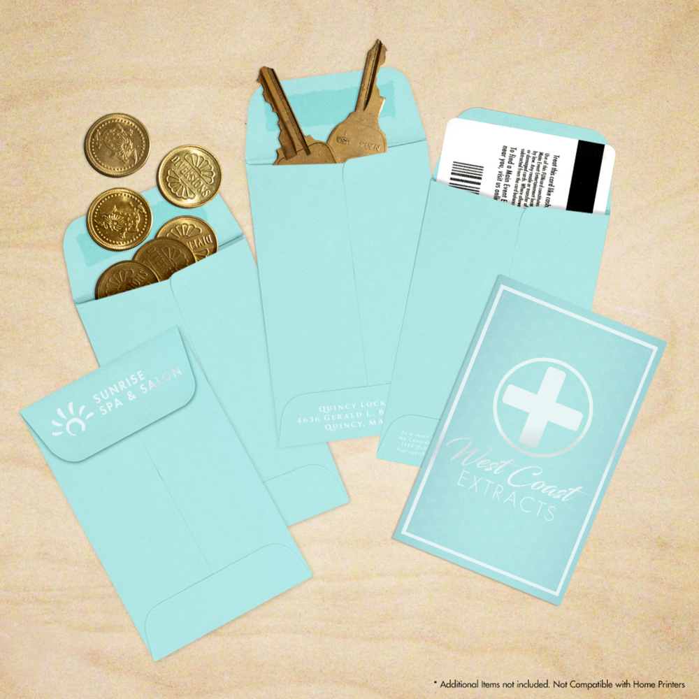 Seafoam Aqua Blue 32lb #1 Coin Envelopes (2 1/4 x 3 1/2)