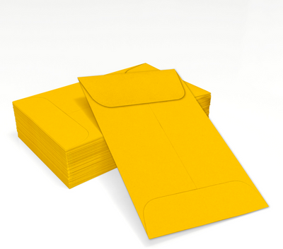 Sunflower Yellow 32lb #1 Coin Envelopes (2 1/4 x 3 1/2)