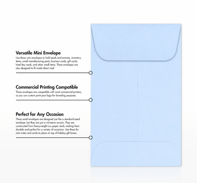 Baby Blue 32lb #1 Coin Envelopes (2 1/4 x 3 1/2)