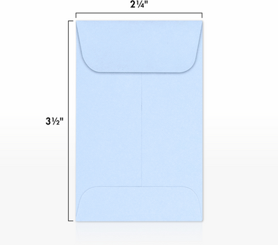 Baby Blue 32lb #1 Coin Envelopes (2 1/4 x 3 1/2)