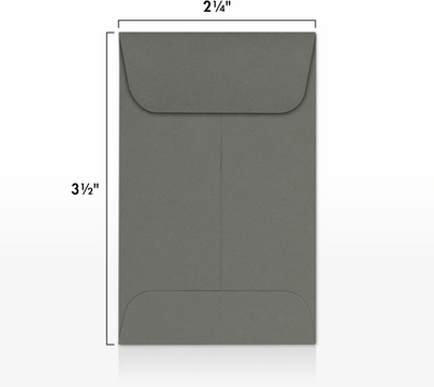 Dark Smoke Gray 32lb #1 Coin Envelopes (2 1/4 x 3 1/2)