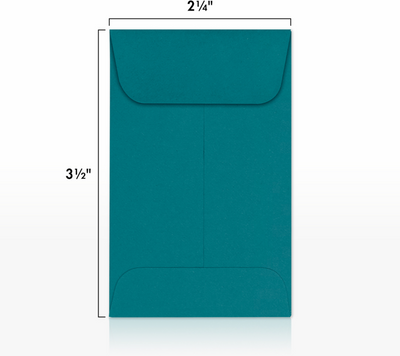Teal Blue 32lb #1 Coin Envelopes (2 1/4 x 3 1/2)