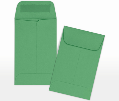 Holiday Green 32lb #1 Coin Envelopes (2 1/4 x 3 1/2)