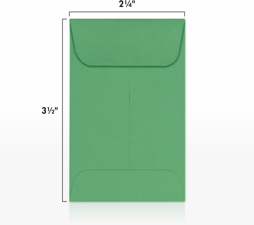 Holiday Green 32lb #1 Coin Envelopes (2 1/4 x 3 1/2)
