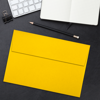 Sunflower Yellow 32lb A10 Invitation Envelopes (6 x 9 1/2) with Peel & Seal