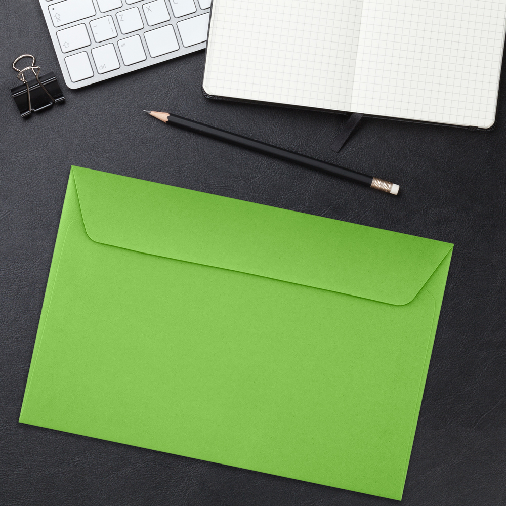 Lime Green 32lb 6 x 9 Booklet Envelopes