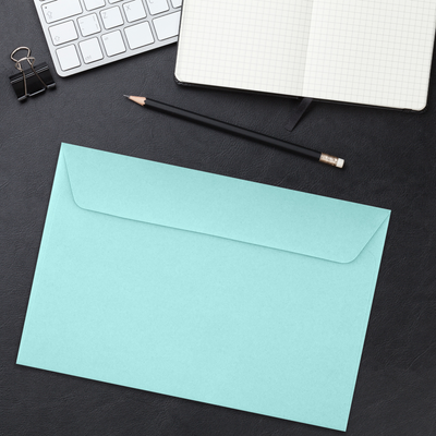 Seafoam Aqua Blue 32lb 6 x 9 Booklet Envelopes