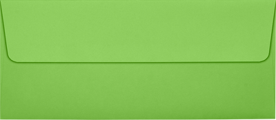 Lime Green 32lb #10 Square Flap Envelopes (4 1/8 x 9 1/2) with Peel & Seal