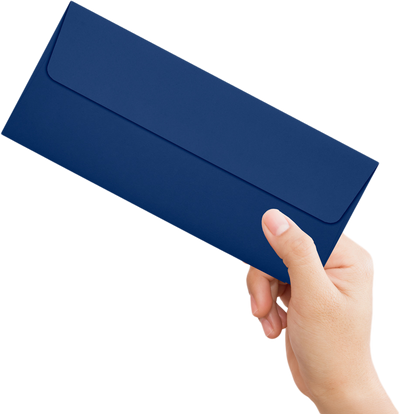 Navy Blue 32lb #10 Square Flap Envelopes (4 1/8 x 9 1/2) with Peel & Seal
