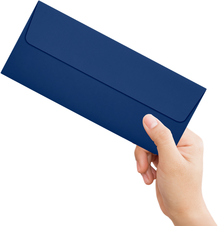 Navy Blue 32lb #10 Square Flap Envelopes (4 1/8 x 9 1/2) with Peel & Seal