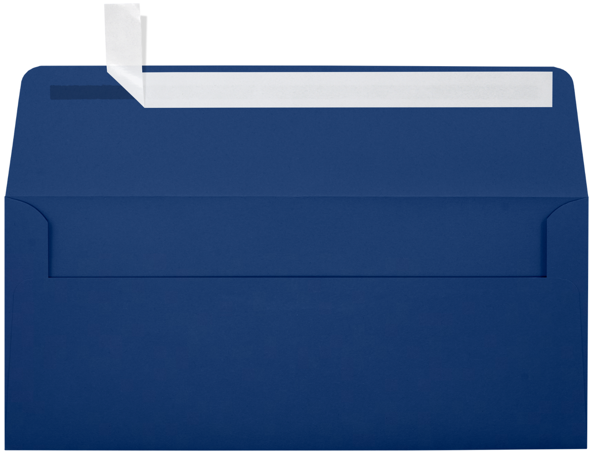 Navy Blue 32lb #10 Square Flap Envelopes (4 1/8 x 9 1/2) with Peel & Seal