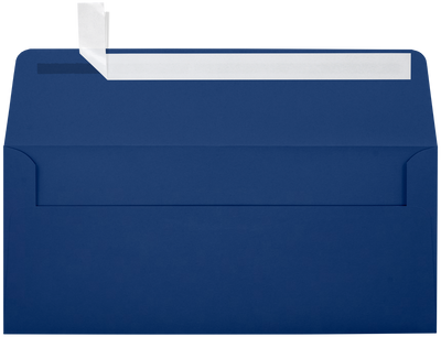 Navy Blue 32lb #10 Square Flap Envelopes (4 1/8 x 9 1/2) with Peel & Seal
