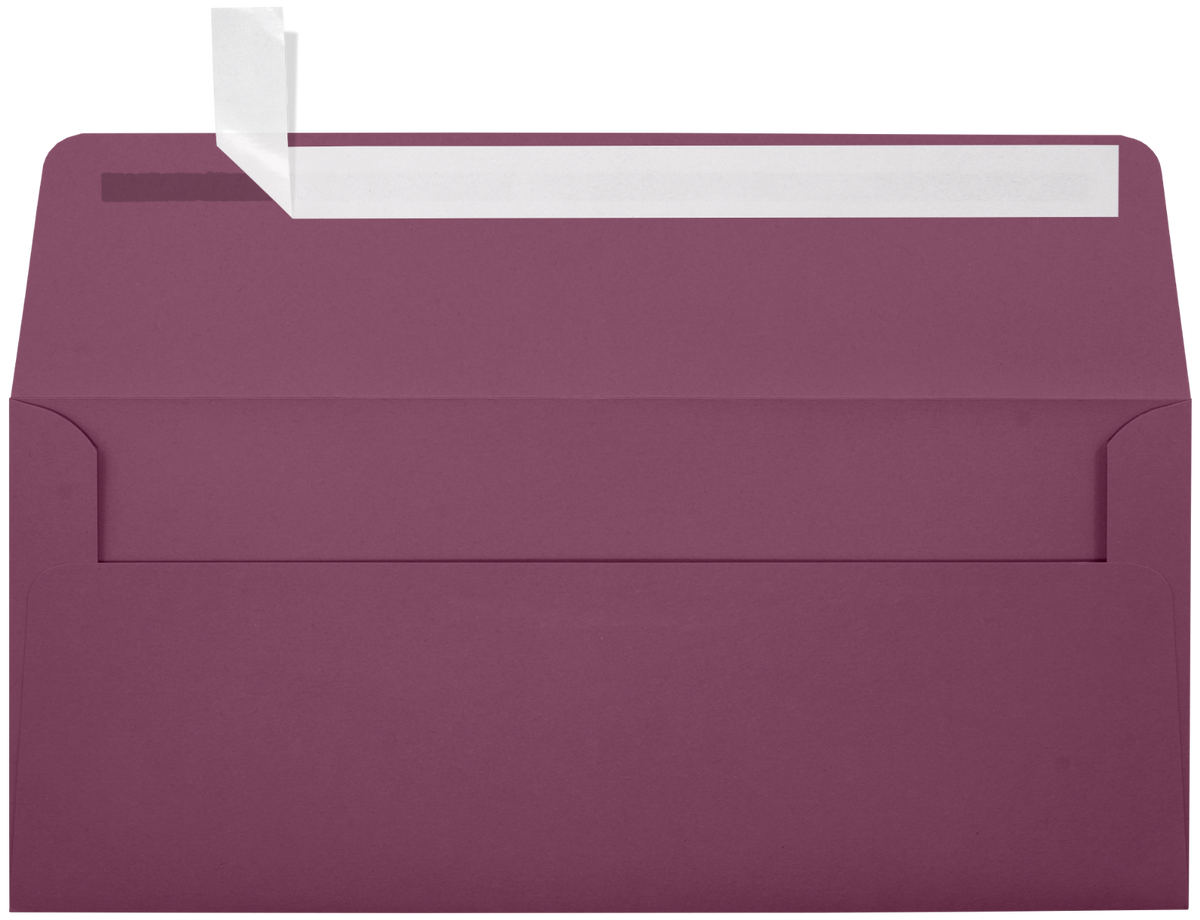 Vintage Plum Purple 32lb #10 Square Flap Envelopes (4 1/8 x 9 1/2) with Peel & Seal