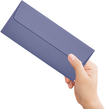 Wisteria Purple 32lb #10 Square Flap Envelopes (4 1/8 x 9 1/2) with Peel & Seal