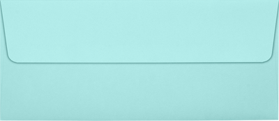 Seafoam Aqua Blue 32lb #10 Square Flap Envelopes (4 1/8 x 9 1/2) with Peel & Seal