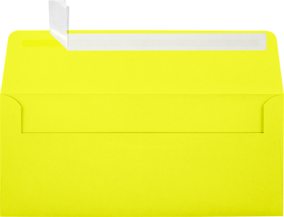 Citrus Yellow 32lb #10 Square Flap Envelopes (4 1/8 x 9 1/2) with Peel & Seal