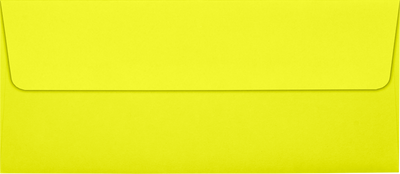 Citrus Yellow 32lb #10 Square Flap Envelopes (4 1/8 x 9 1/2) with Peel & Seal