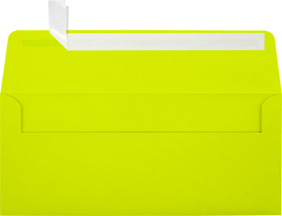 Wasabi Lime Green 32lb #10 Square Flap Envelopes (4 1/8 x 9 1/2) with Peel & Seal