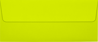 Wasabi Lime Green 32lb #10 Square Flap Envelopes (4 1/8 x 9 1/2) with Peel & Seal
