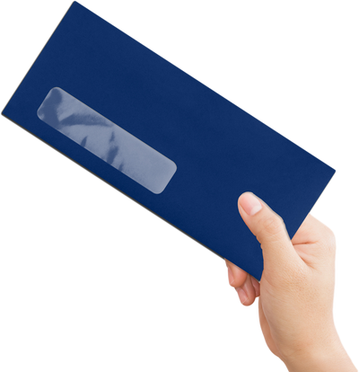 Navy Blue 32lb #10 Window Envelopes (4 1/8 x 9 1/2)