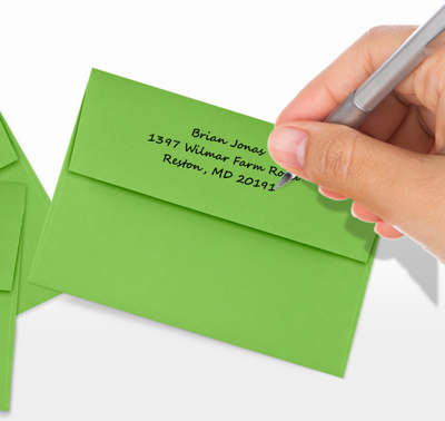 Lime Green 32lb A1 Invitation Envelopes (3 5/8 x 5 1/8) with Peel & Seal