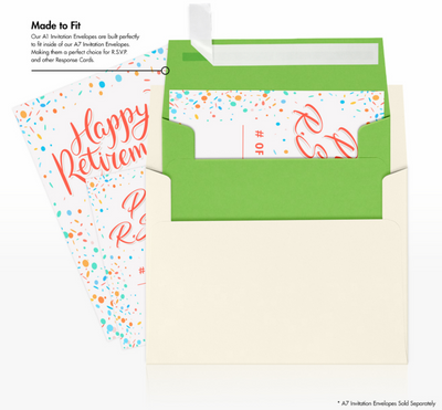 Lime Green 32lb A1 Invitation Envelopes (3 5/8 x 5 1/8) with Peel & Seal