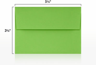 Lime Green 32lb A1 Invitation Envelopes (3 5/8 x 5 1/8) with Peel & Seal