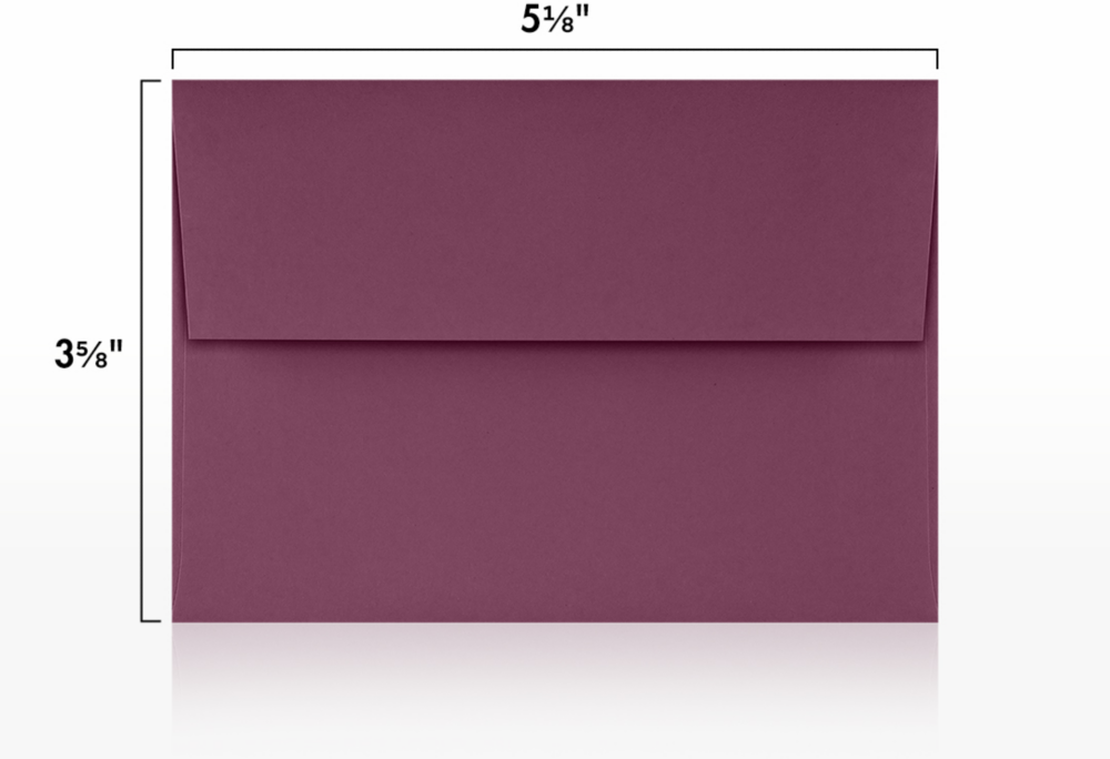 Vintage Plum Purple 32lb A1 Invitation Envelopes (3 5/8 x 5 1/8) with Peel & Seal