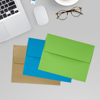 Lime Green 32lb A2 Invitation Envelopes (4 3/8 x 5 3/4) with Peel & Seal