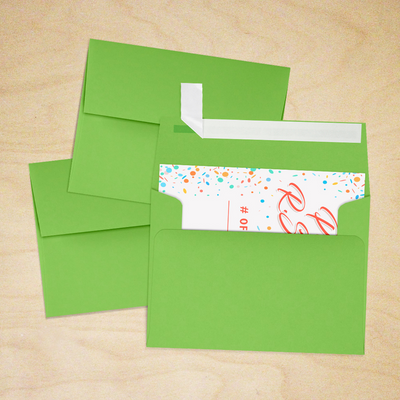 Lime Green 32lb A2 Invitation Envelopes (4 3/8 x 5 3/4) with Peel & Seal