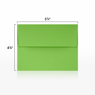 Lime Green 32lb A2 Invitation Envelopes (4 3/8 x 5 3/4) with Peel & Seal