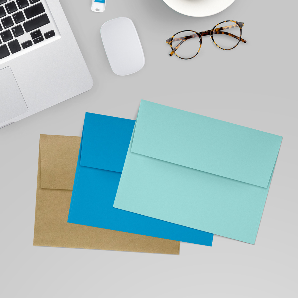 Seafoam Aqua Blue 32lb A2 Invitation Envelopes (4 3/8 x 5 3/4) with Peel & Seal