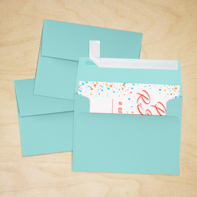 Seafoam Aqua Blue 32lb A2 Invitation Envelopes (4 3/8 x 5 3/4) with Peel & Seal