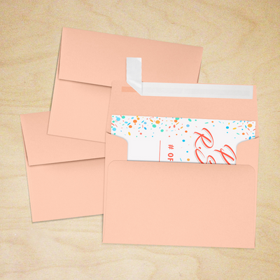 Blush Pink 32lb A2 Invitation Envelopes (4 3/8 x 5 3/4) with Peel & Seal