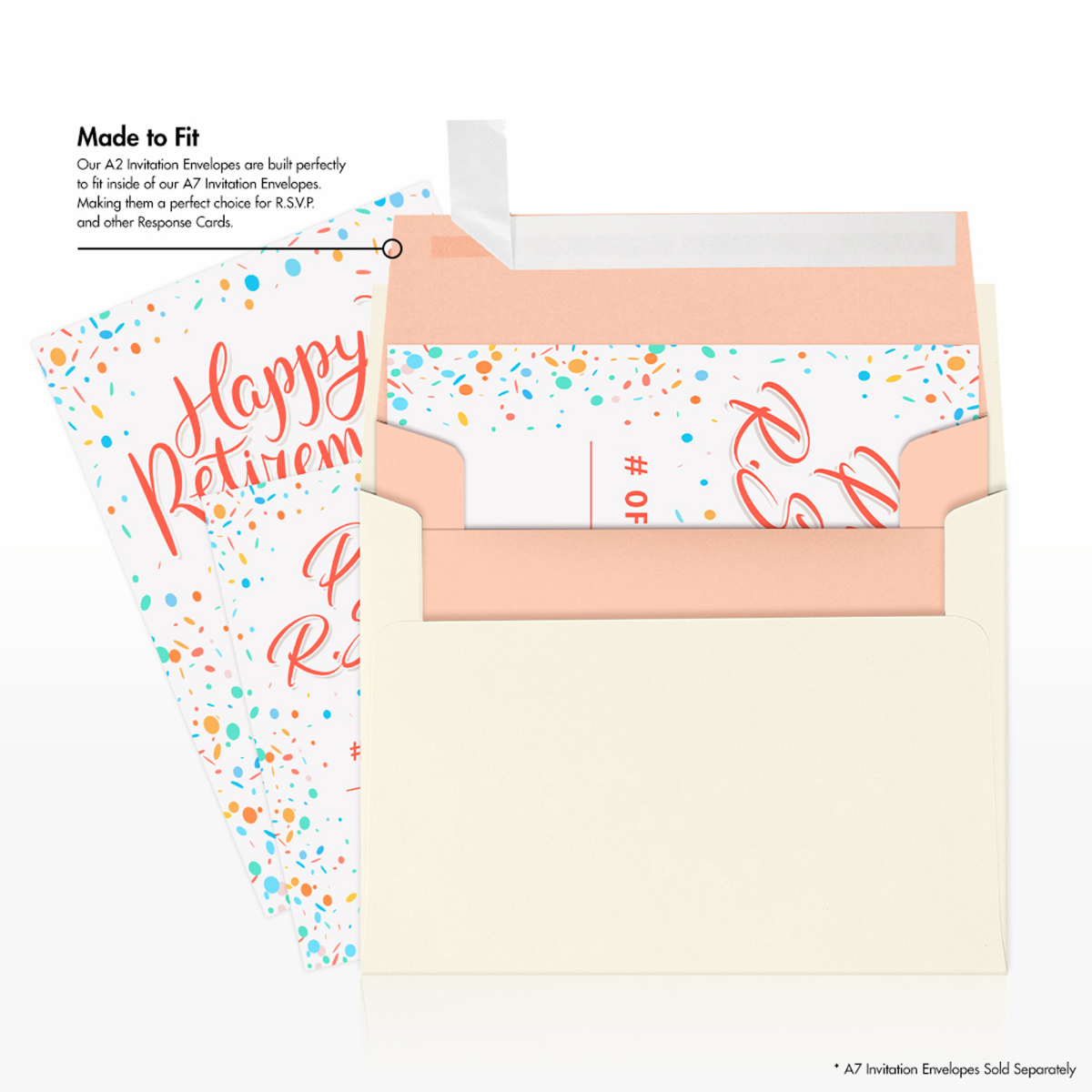 Blush Pink 32lb A2 Invitation Envelopes (4 3/8 x 5 3/4) with Peel & Seal