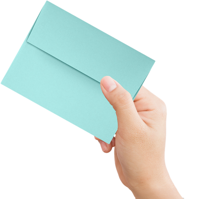 Seafoam Aqua Blue 32lb A4 Invitation Envelopes (4 1/4 x 6 1/4) with Peel & Seal