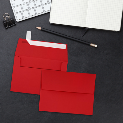 Red 32lb A4 Invitation Envelopes (4 1/4 x 6 1/4) with Peel & Seal