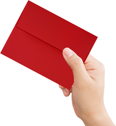 Red 32lb A4 Invitation Envelopes (4 1/4 x 6 1/4) with Peel & Seal