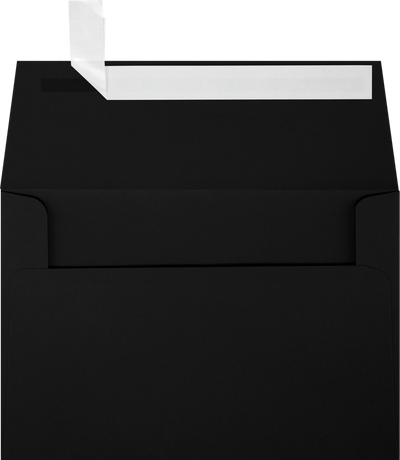 Smooth Midnight Black 32lb A4 Invitation Envelopes (4 1/4 x 6 1/4) with Peel & Seal